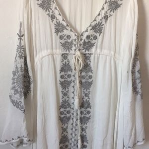 Embroidered White Dress